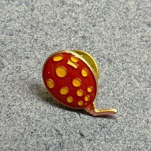 Balloon Tack Pin Brooch Lapel Red Yellow Polkadots Gold Retro Vintage Granny